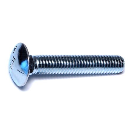 Midwest Fastener 7/16"-14 x 2-1/2" Zinc Plated Grade 5 Steel Coarse Thread Carriage Bolts 50PK 07513